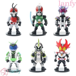 Lanfy โมเดลฟิกเกอร์พีวีซี Kamen Rider Kamen Rider Masked Rider ขนาดมินิ 6ชิ้น/ชุดของเล่นสําหรับเด็ก