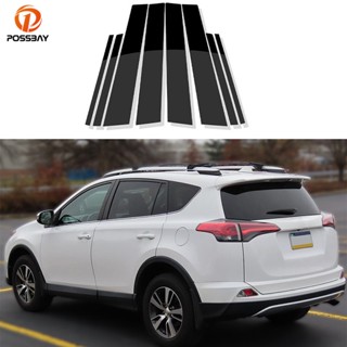 [พร้อมส่ง] สติกเกอร์ตกแต่งเสาประตู หน้าต่าง สีดํามันวาว สําหรับ Toyota RAV4 XA40 2013-2018