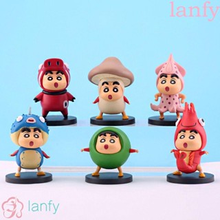 Lanfy โมเดลฟิกเกอร์ การ์ตูนชินจัง อาหาร ของเล่น สําหรับเก็บสะสม ตั้งโต๊ะ