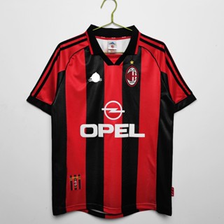 เสื้อกีฬาแขนสั้น ลายทีมชาติฟุตบอล Milan 98-99 AC ACM สไตล์เรโทร