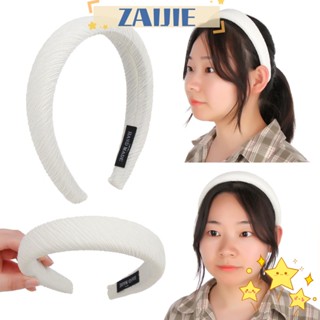 ※ZAIJIE※ Cute Womens Hairband Korean Style Pearl Lace Hair Accessories Hair Hoop Sponge Headband Ladies Girls Hair Accessories Fashion Headdress Head Wear White Bezel Headband