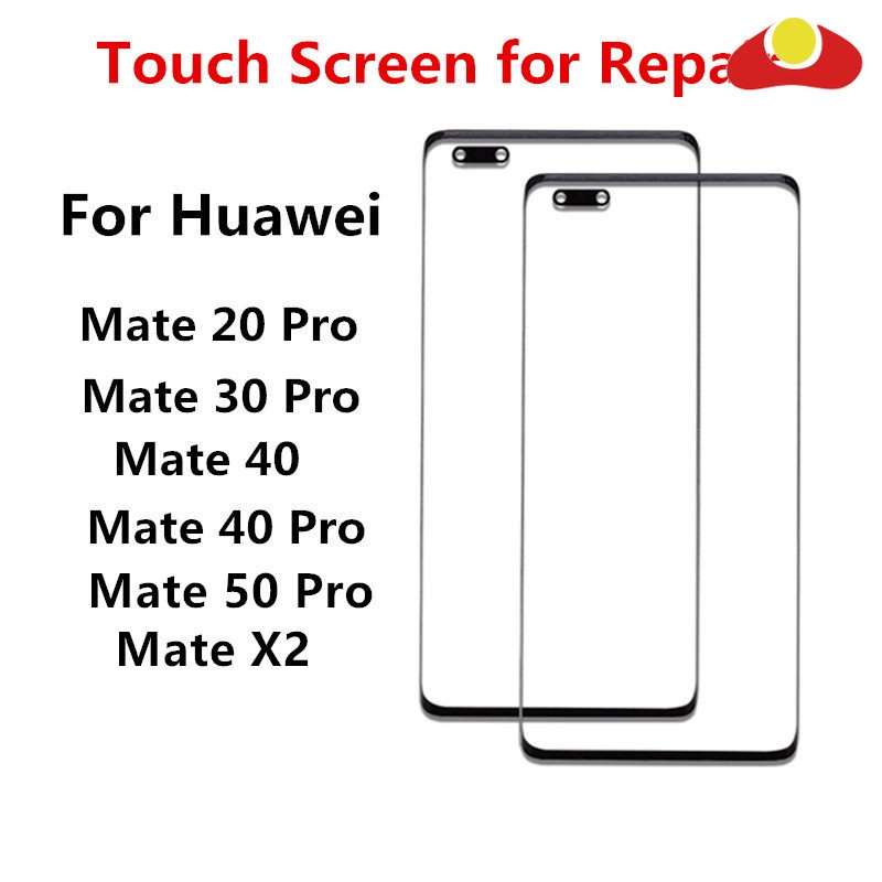 Mate40Pro หน้าจอด้านนอกสําหรับ Huawei Mate 50 40 30 20 Pro X2 แผงสัมผัสจอแสดงผล LCD กระจกด้านหน้าฝาค