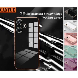 Infinix Hot 30 Play 30i 30Play Hot30 Hot30i Hot30Play Square 7D Luxury Plating TPU Case Electroplate Straight Edge Soft Silicone Slim Back Cover Slim Mobile Phone Casing Shell