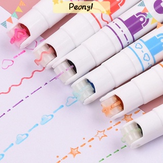 Pdony ปากกามาร์กเกอร์ แบบเรืองแสง สีสันสดใส 6 ชิ้น ต่อชุด