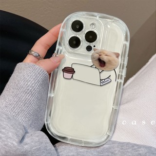 เคสโทรศัพท์ซิลิโคน TPU ใส แบบนิ่ม ลายแมวน่ารัก กันกระแทก สําหรับ IPhone 11 14 13 12 Pro XS Max X XR 7 8 Plus