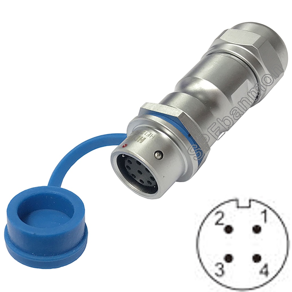 HF12-FWB-04-ปลั๊กเหล็ก 12มิล 4พิน