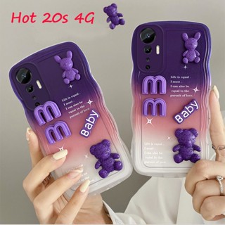 เคสโทรศัพท์มือถือ แบบนิ่ม ลายตุ๊กตาหมี ไล่โทนสี สําหรับ Infinix Hot 20 5G 20s 20i 12i 12 Pro 12 Play