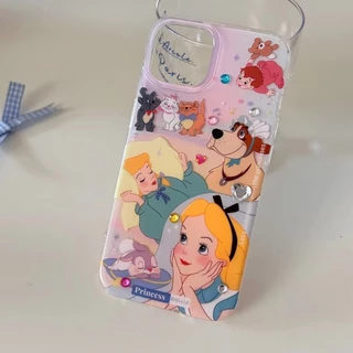 เคสไอโฟน13 ลายการ์ตูนเจ้าหญิง ประดับเพชร สําหรับ Iphone 11 17 16 15 14 Pro MAX เคสไอโฟน 12 13 ProMax Air เคสโทรศัพท์มือถือ กันกระแทก