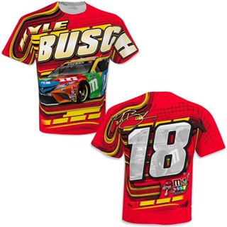 Kyle Busch 2021 #18 M&amp;ms NASCAR Racing เสื้อเชิ้ต สีแดง สีเหลือง L XL