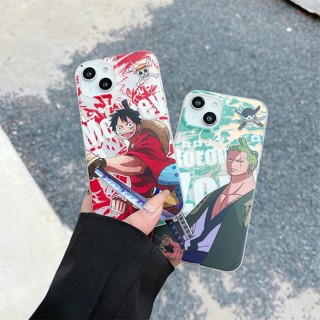 เคสแข็ง เคสไอโฟน iPhone 14 Pro Max iPhone 13 Pro Max iPhone 12 Pro Max Fashion Cartoon วันพีซ One Piece โซโร่ Zoro &amp; ลูฟี่ Luffy Hard Case