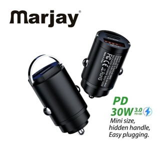 Marjay PD30W Mini อะแดปเตอร์ชาร์จในรถยนต์ แบบชาร์จเร็ว PD30W + QC3.0 พอร์ตคู่ 100W