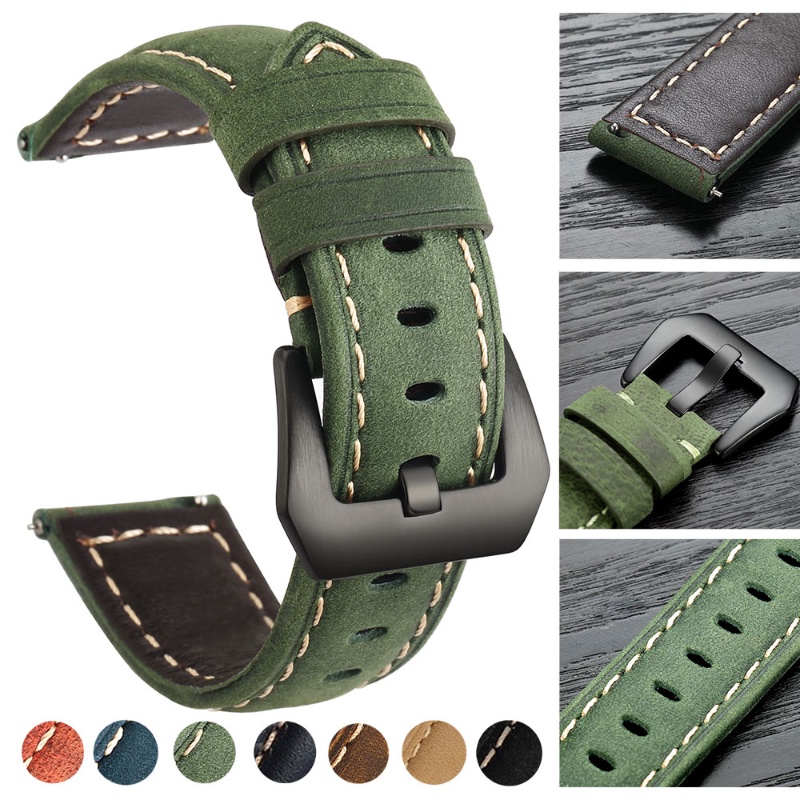 20 มม.22 มม.นาฬิกาหนังสําหรับ HAUWEI นาฬิกาสําหรับ Samsung Galaxy Watch 4 Active2 46 มม.42 มม.สายรัด