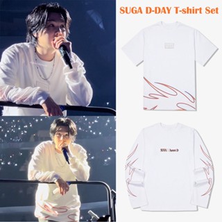 เสื้อยืดแขนสั้นลําลอง ผ้าฝ้าย ทรงหลวม พิมพ์ลาย KPOP BANGTAN SUGA Agust D TOUR D-DAY แฟชั่นฤดูร้อน สไตล์เกาหลี สําหรับผู้ชาย และผู้หญิง
