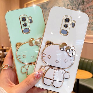 เคสโทรศัพท์มือถือ แบบกระจกแต่งหน้า พับได้ ลายแมวน่ารัก อเนกประสงค์ สําหรับ Samsung Galaxy S8 Plus S8+ S9 Plus S10 Plus S10+ S9+ S10E