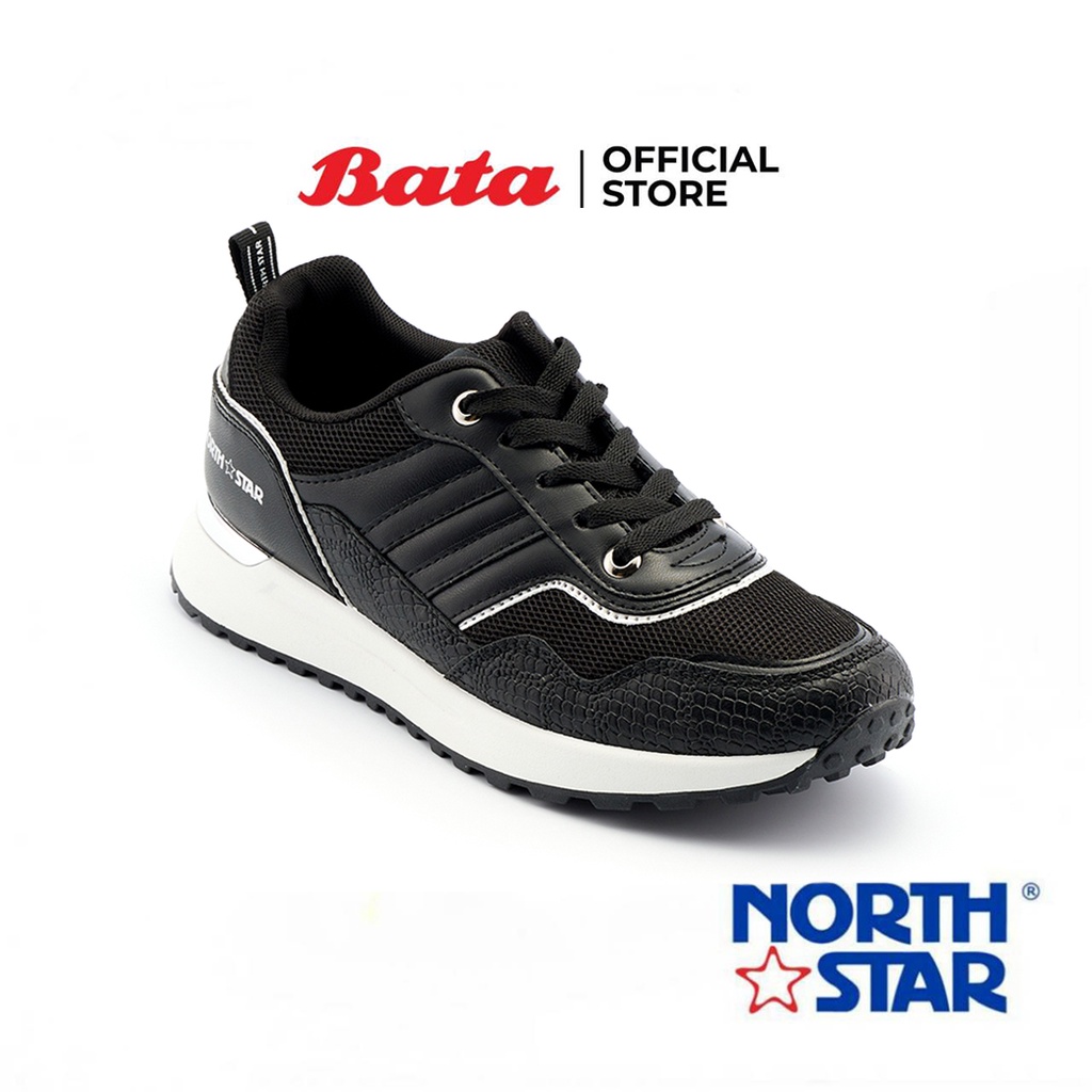 Bata บาจา NORTH STAR รองเท้าผ้าใบแบบผูกเชือก สนีคเกอร์แฟชั่น ดีไซน์เท่ห์ สวมใส่ง่าย สำหรับผู้หญิง สีดำ 5316170 สีแทน 5318170