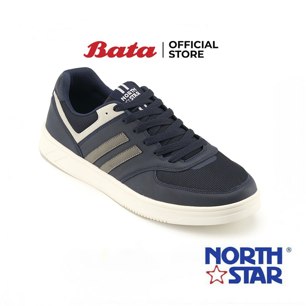 Bata บาจา ยี่ห้อ North Star รองเท้าผ้าใบแบบผูกเชือก รองเท้าผ้าใบแฟชั่น สนีกเกอร์ สำหรับผู้ชาย สีกรมท่า 8219039