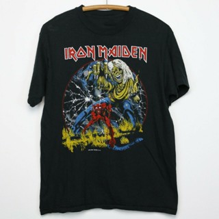 ใหม่ เสื้อยืดผ้าฝ้าย พิมพ์ลาย Iron Maiden Number Of The Beast Promo Hanes 1982 800707