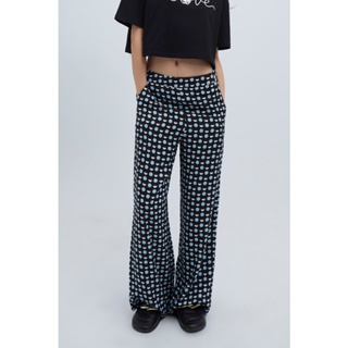 ESP กางเกงขายาวลายจุด ผู้หญิง สีดำ | Dot Print Long Trousers | 5860