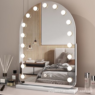 กระจกแต่งหน้า LED กระจก กระจกแต่งหน้ามีไฟ Hollywood makeup mirror,สามอุณหภูมิสี,การปรับ  ความสว่าง