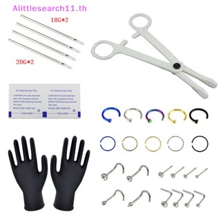 Alittlesearch11 ชุดเครื่องมือเจาะหู จมูก ร่างกาย 18 กรัม 20 กรัม