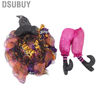 Dsubuy Witch Halloween Wreath  Decoration Portable Lightweight Halloween Wreath Ribbon with 2 Decorative Legs for Outdoor