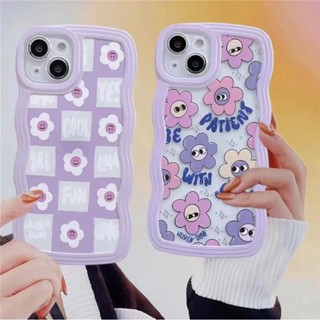 เคส OPPO F5 Youth F7 F9 F1s F11 Pro เกาหลี น่ารัก หน้ายิ้ม ดอกทานตะวัน ขอบคลื่น นิ่ม TPU เคสโทรศัพท์