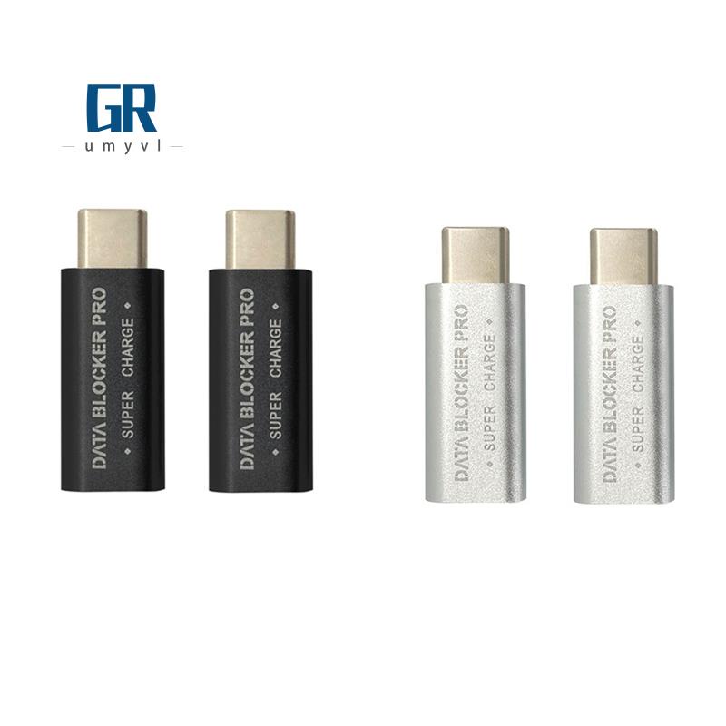 2 ชิ้น USB Type-C Data Blocker USB-C Juice Jack Defender Adapter รองรับการชาร์จด่วน (50V / 5A) หยุดก