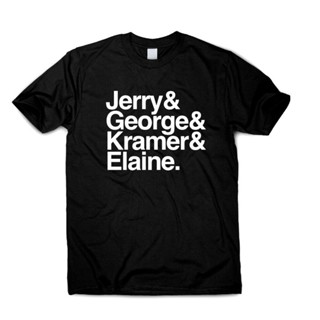 เสื้อยืด พิมพ์ลายตัวอักษร Seinfeld Jerry George Kramer Elaine สไตล์ฮิปฮอป ของขวัญ สําหรับคู่รัก