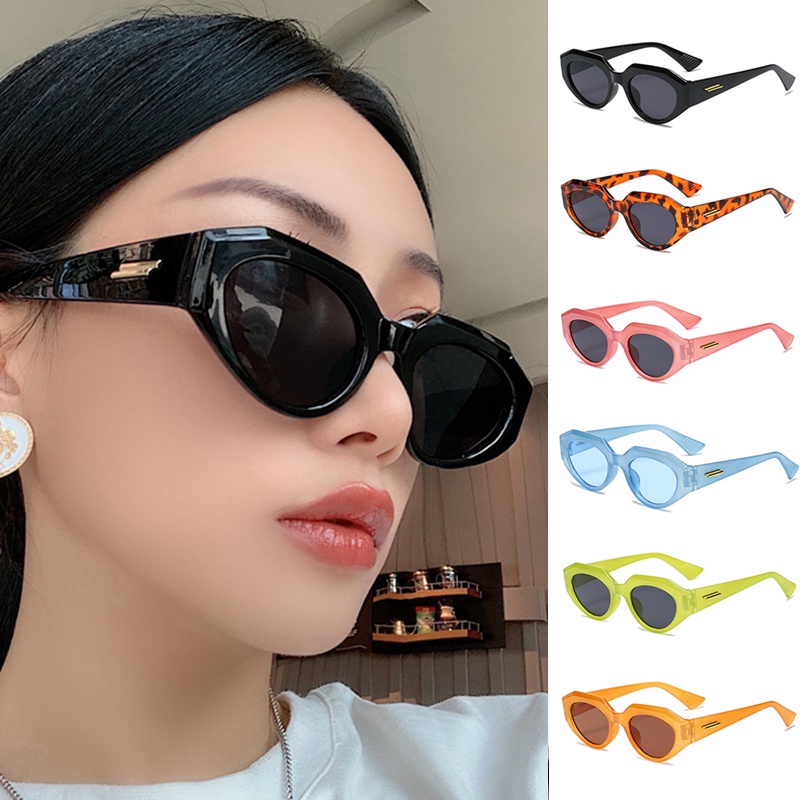 ผู้หญิง เฉดสี สี่เหลี่ยม แว่นตากันแดด สําหรับผู้หญิง กลางแจ้ง แฟชั่น แว่นตาป่า ผู้ชาย ที่มีสีสัน กรอบวงรี แว่นตา