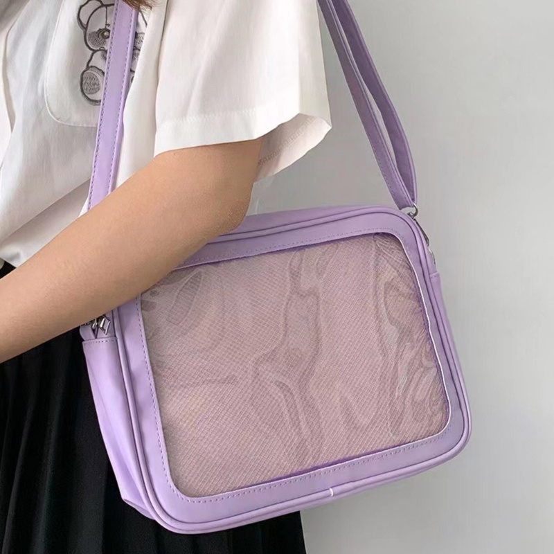 Win ผู้หญิง JK กระเป๋าสะพายน่ารัก-Lolita Crossbody กระเป๋าโปร่งใส Ita กระเป๋าสาวสไตล์ญี่ปุ่น Messenger กระเป๋า Lady Purse-Sat
