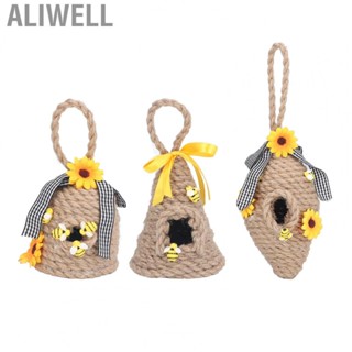 Aliwell Beehive Ornament Little Bee Sunflower Ornament Hanging Beehive Deco LL