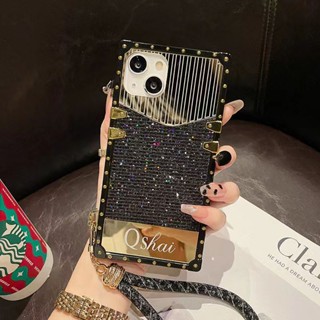 เคสโทรศัพท์มือถือ ทรงสี่เหลี่ยม พร้อมสายคล้อง หรูหรา สําหรับ Tecno Pop5P Pop6 Go Pop6Pro Pova4 Pova2 Pova3 TecnoSmart6 6Hd 6Plus Smrt5 Hot10 Lite