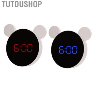 Tutoushop Mirror Alarm Clock Night Mode  Snooze Function Cute Look Mirrored Digital Alarm Clock for Kids for Home