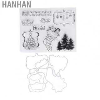 Hanhan TPR Clear Stamps Clear Imprint Christmas Stocking With  Mold