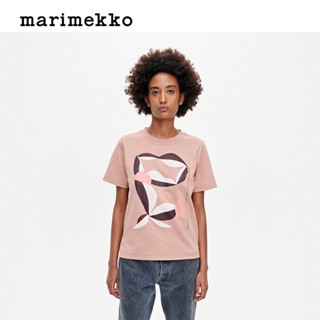 【ใหม่】เสื้อยืดแขนสั้น พิมพ์ลาย Marimekko SINEA APAJAT PLACEMENT แฟชั่นฤดูใบไม้ผลิ และฤดูร้อน สําหรับผู้ชาย และผู้หญิง