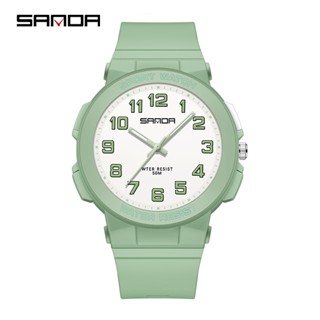 Sanda Youth Trend นาฬิกาข้อมือควอตซ์แฟชั่น สีพื้น หรูหรา เรียบง่าย สําหรับเล่นกีฬา SD6123-21