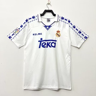 เสื้อกีฬาแขนสั้น ลายทีมชาติฟุตบอล Real Madrid 1996-97 ทีมเหย้า เรโทร แห้งเร็ว ไซซ์ S-XXL สําหรับผู้ชาย