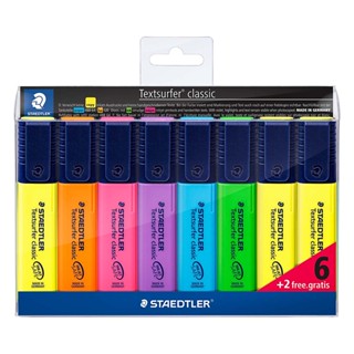 STAEDTLER  ชุดปากกาเน้นข้อความ 6 ด้าม ฟรี 2 ด้าม