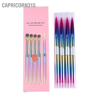  Capricorn315 ชุดแปรงเล็บ 4 ชิ้นหลอดอลูมิเนียมด้ามจับตามหลักสรีรศาสตร์ บริษัท แปรงเจลต่อเล็บผมนุ่มยืดหยุ่น