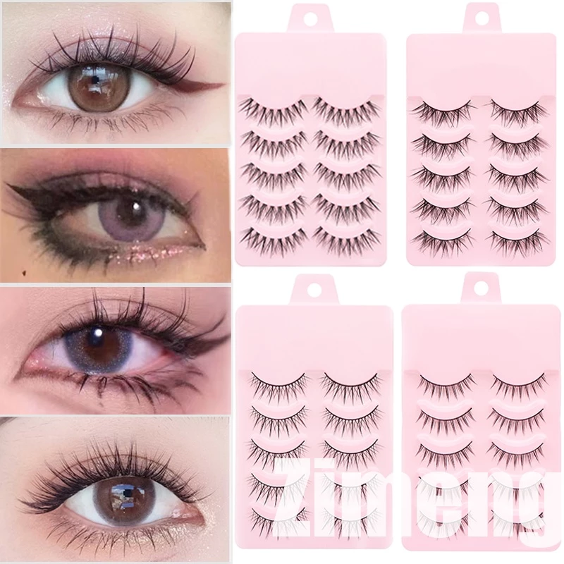 พร้อมส่ง ใหม่ ขนตาปลอม แบบนิ่ม ลายการ์ตูนอนิเมะ 5 คู่