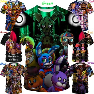 เสื้อยืดลําลอง แขนสั้น พิมพ์ลาย Five Nights At Freddys 3D ใส่สบาย แฟชั่น สําหรับเด็ก 2021