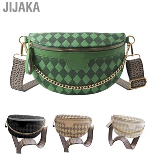 Jijaka Women Messenger Bag Fashion Casual Ladies Wide Strap Soft PU and Polyester Shoulder Bag