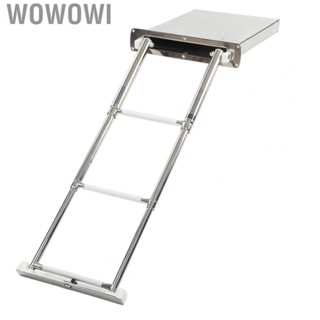 Wowowi Boat Folding 3 Steps Ladder  Strong Hardness Non Slip Ergonomic Concealed Box Telescopic Ladder  for Boat