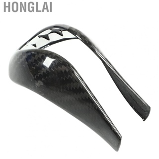 Honglai Gear Shift Knob Trim Decoration Cover  Gear Shift Knob Cover Scratch Resistant Carbon Fiber Perfect Fit  for Car