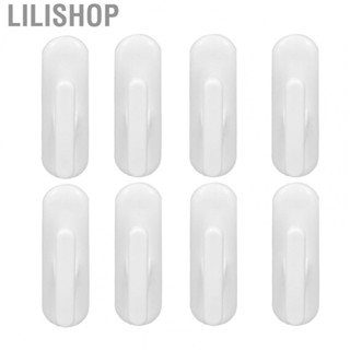 Lilishop 8Pcs Wall Self Adhesive Curtain Hooks White Reusable Plastic Curtain Household