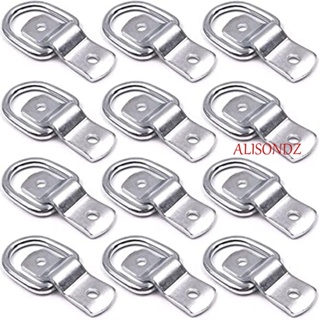 Alisondz อุปกรณ์เสริมรถยนต์ D-Ring ผูกดาวน์โหลดหนัก Cargo Lashing Mount Lashing Ring Car Fastener Clip สําหรับรถพ่วงรถบรรทุก RV Campers สําหรับ Vans Truck Loads Tie Down Ring