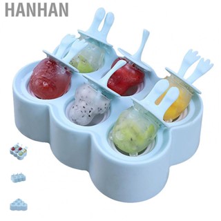 Hanhan Ice Lolly Moulds 6 Cavities  Free Children DIY Silicone Ice  Mould for Home Kitchen