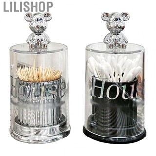 Lilishop Toothpick Holder  Transparent Exquisite Cotton Swab Box Case  for Household