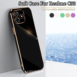 เคสโทรศัพท์มือถือแบบนิ่ม TPU กันกระแทก กันรอยกล้อง หรูหรา สําหรับ Realme C53 2023 Realmec53 4G Realmi Real Me C 53 53C 4G