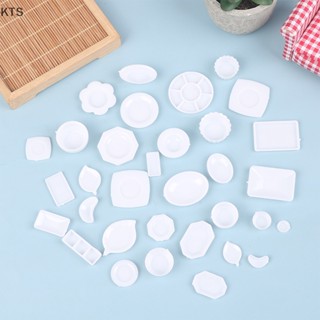 Kts จานอาหารจิ๋ว สีขาว สําหรับตกแต่งบ้านตุ๊กตา 33 ชิ้น ต่อชุด